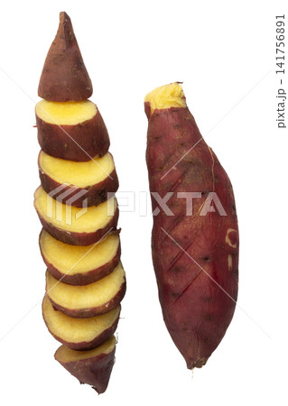 Japanese sweet potato isolated on white background Japanese sweet potato isolated on white background 141756891