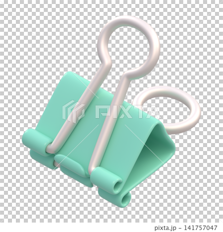 デフォルメされたダブルクリップの3Dイラスト背景透過素材 デフォルメされたダブルクリップの3Dイラスト背景透過素材 141757047