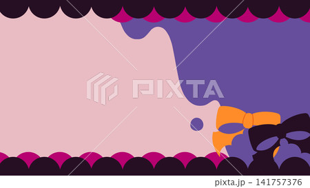 可愛いハロウィンの背景イラスト 141757376