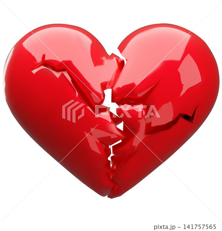 Glossy broken red heart 3D vector element Glossy broken red heart 3D vector element 141757565