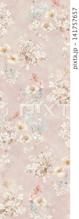 Soft dreamy watercolor floral seamless patterns collection 141757657