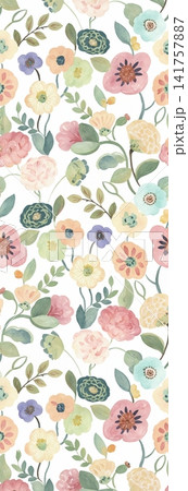 Soft dreamy watercolor floral seamless patterns collection 141757887