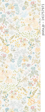 Soft dreamy watercolor floral seamless patterns collection 141757971