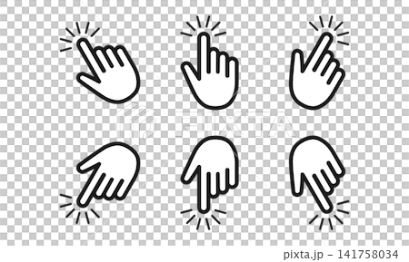 Hand cursor icon set 141758034