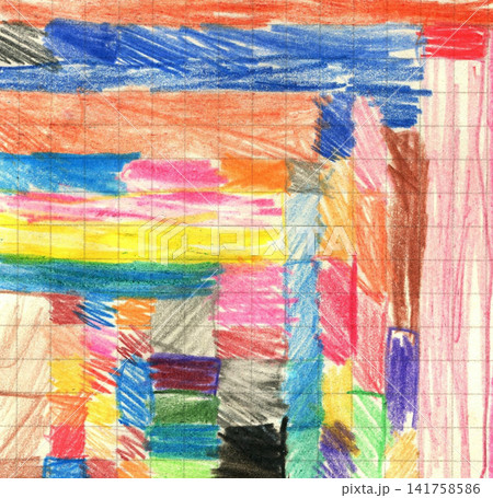 Abstract Hand Drawn Crayon Scribbles on Graph Paper Texture for Creative Background and Design Abstract Hand Drawn Crayon Scribbles on Graph Paper Texture for Creative Background and Design 141758586