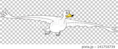 手書き動物イラスト☆白鳥 141758739