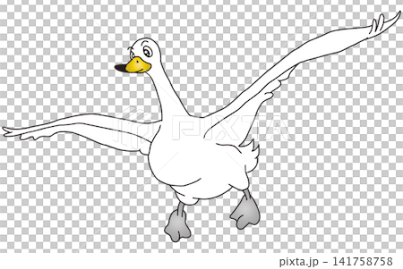 手書き動物イラスト☆白鳥 141758758