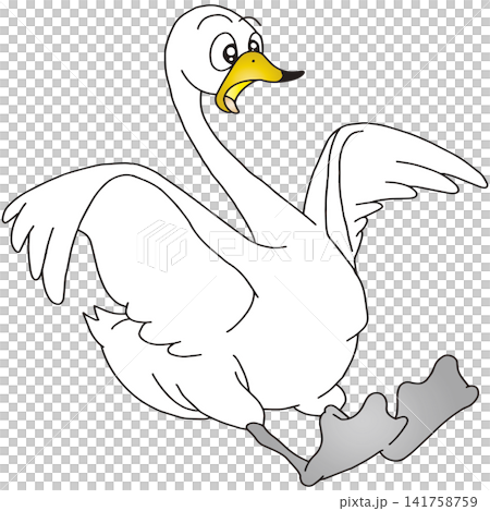 手書き動物イラスト☆白鳥 141758759