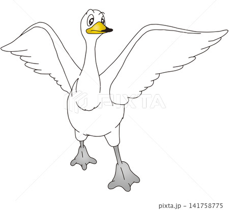 手書き動物イラスト☆白鳥 141758775