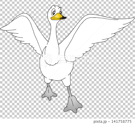 手書き動物イラスト☆白鳥 141758775