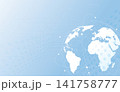 Abstract global network connection background. Futuristic blue earth globe with digital communication technology vector illustration. 141758777