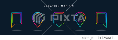 rainbow gradient location map pin vector icons set 141758811