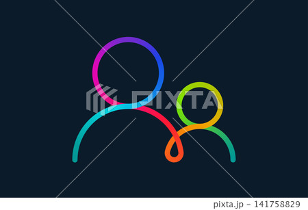 rainbow gradient continuous line community people icon vector rainbow gradient continuous line community people icon vector 141758829