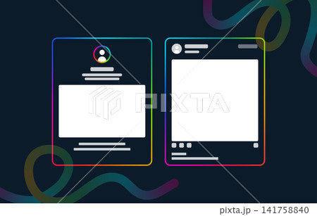 rainbow gradient social media wireframe frame templates vector rainbow gradient social media wireframe frame templates vector 141758840