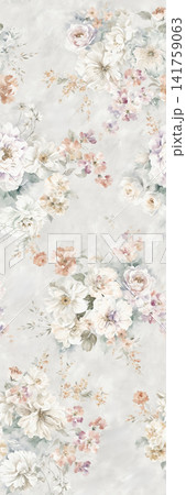 Delicate Watercolor Vintage Rose Floral Seamless Pattern Collection 141759063