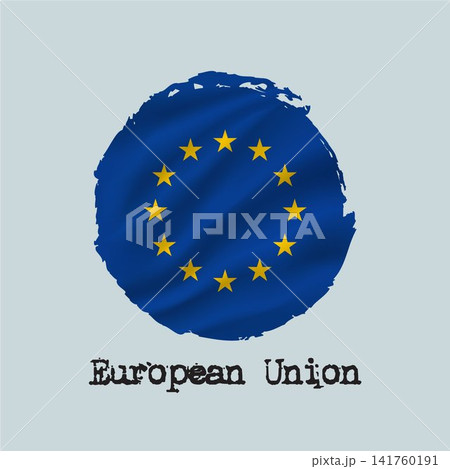 European Union flag created with circular brushstrokes. 141760191
