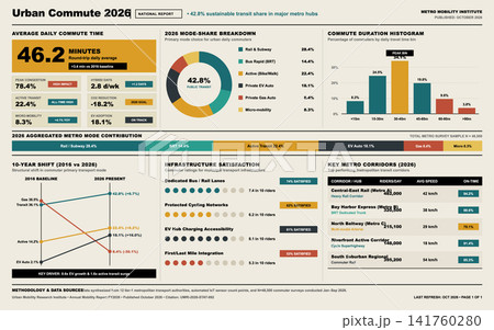 Urban Commuting Habits 2026 Statistical Infographic Poster with Data Visualization Urban Commuting Habits 2026 Statistical Infographic Poster with Data Visualization 141760280