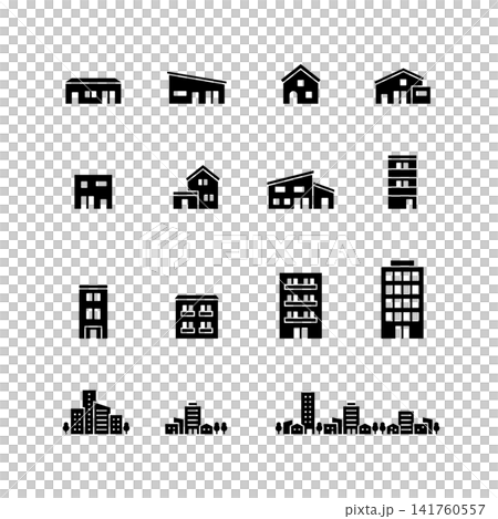 Various building icon set Various building icon set 141760557