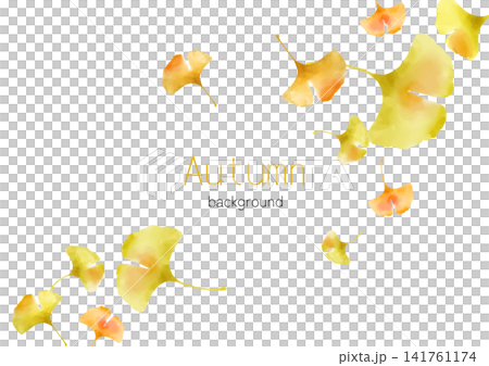 Autumn frame background adorned with watercolor ginkgo leaves Autumn frame background adorned with watercolor ginkgo leaves 141761174