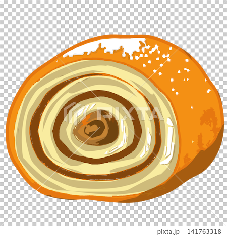 Sweet Cinnamon Roll Pastry with Spiral Shape Illustration Sweet Cinnamon Roll Pastry with Spiral Shape Illustration 141763318