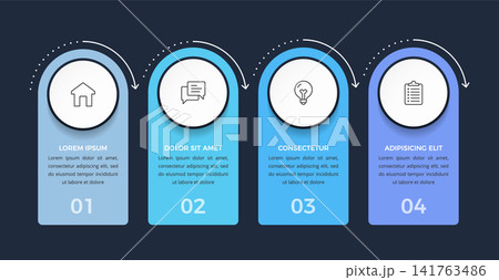Four Steps Process Flow Infographic Template Four Steps Process Flow Infographic Template 141763486