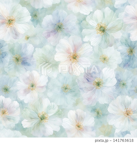 Lush Watercolor Floral Seamless Patterns With Rich Garden Flower Motifs 141763618