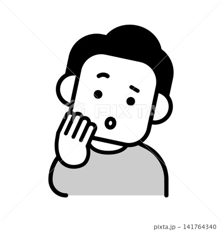 不思議そうな表情の男性のイラスト 不思議そうな表情の男性のイラスト 141764340
