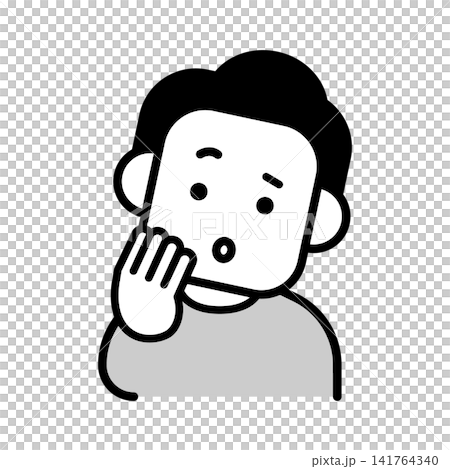 不思議そうな表情の男性のイラスト 不思議そうな表情の男性のイラスト 141764340