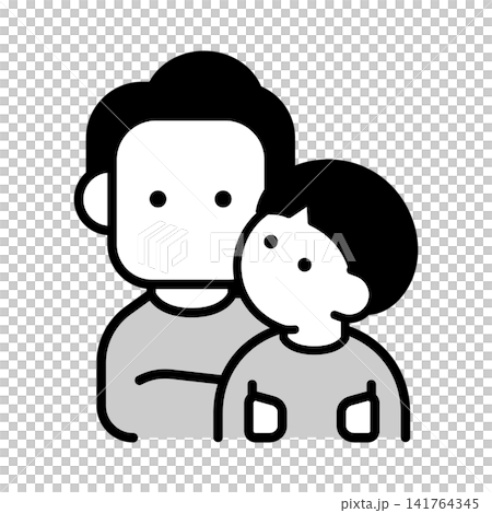 子供と一緒の男性のイラスト 子供と一緒の男性のイラスト 141764345