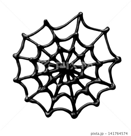 Black silhouette of a Halloween spiderweb on a white background 141764574