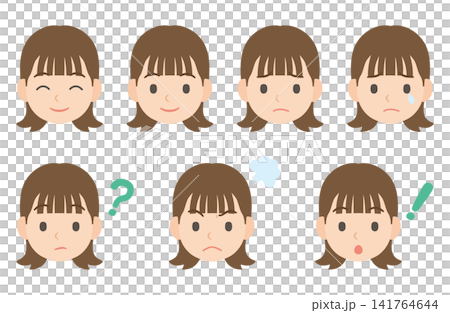 女性臉部表情集 女性臉部表情集 141764644