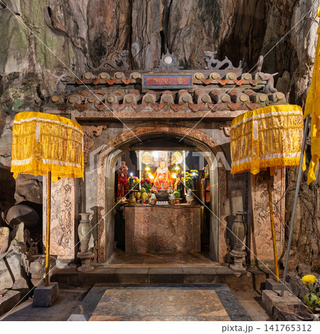 Buddhist shrine inside Huyen Khong Cave at the Marble Mountains, Da Nang, Vietnam Buddhist shrine inside Huyen Khong Cave at the Marble Mountains, Da Nang, Vietnam 141765312