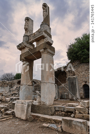 Temple of Domitian ruins, ancient Ephesus, Selcuk, Izmir Province, Turkey Temple of Domitian ruins, ancient Ephesus, Selcuk, Izmir Province, Turkey 141765445