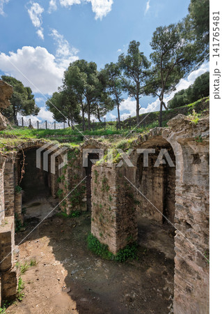 Byzantine Cistern ruins in Kadifekale castle, Izmir, Turkey Byzantine Cistern ruins in Kadifekale castle, Izmir, Turkey 141765481