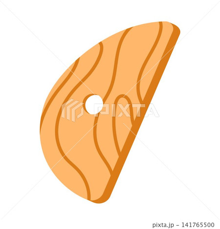 Wood potters rib tool. Equipment for pottery and ceramic clay. Handmade and hobby. Vector illustration in cartoon style. Isolated on white background Wood potters rib tool. Equipment for pottery and ceramic clay. Handmade and hobby. Vector illustration in cartoon style. Isolated on white background 141765500