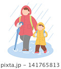 台風・大雨災害時の避難イラスト 台風・大雨災害時の避難イラスト 141765813