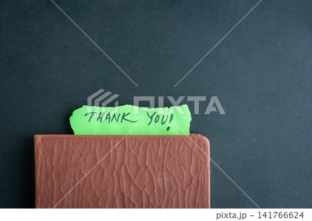 Thank you note on green paper Thank you note on green paper 141766624