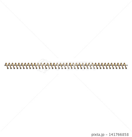 Golden metal spiral binder realistic vector illustration, bound wire rings spring, binding coils with square holes Golden metal spiral binder realistic vector illustration, bound wire rings spring, binding coils with square holes 141766858