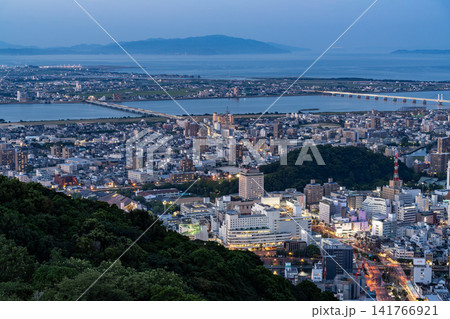 眉山山頂から望む徳島市街地のパノラマ夜景 眉山山頂から望む徳島市街地のパノラマ夜景 141766921