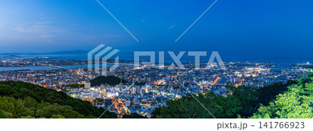 眉山山頂から望む徳島市街地のパノラマ夜景 眉山山頂から望む徳島市街地のパノラマ夜景 141766923