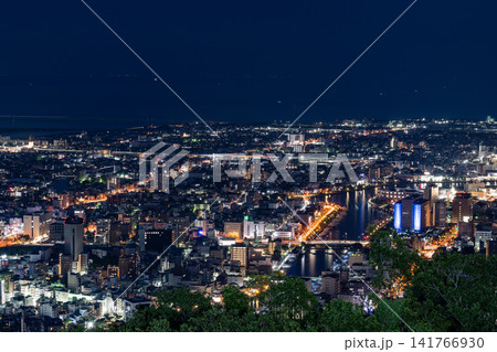 眉山山頂から望む徳島市街地のパノラマ夜景 眉山山頂から望む徳島市街地のパノラマ夜景 141766930