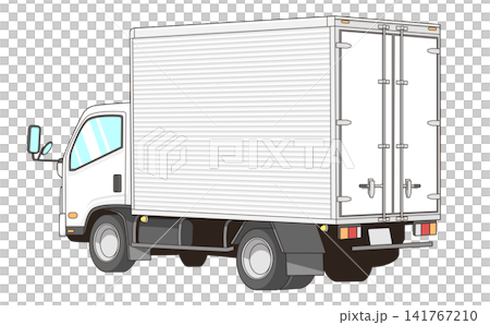 Vector illustration of a 2-ton truck viewed from the rear at an angle. Vector illustration of a 2-ton truck viewed from the rear at an angle. 141767210