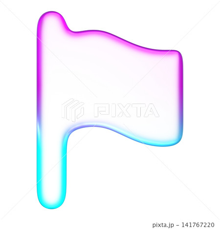Pastel glass flag icon in gradient glassmorphism style for milestone mark, sleek banner symbol designed for target goal, location pin, and country settings 141767220