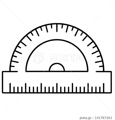 Protractor and ruler on white background Protractor and ruler on white background 141767261