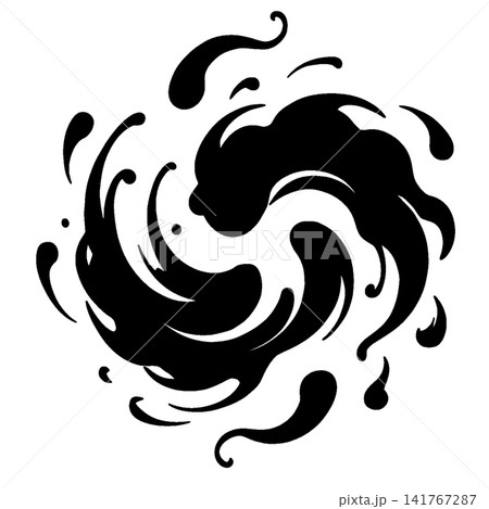 Abstract swirl ink splash on white background Abstract swirl ink splash on white background 141767287