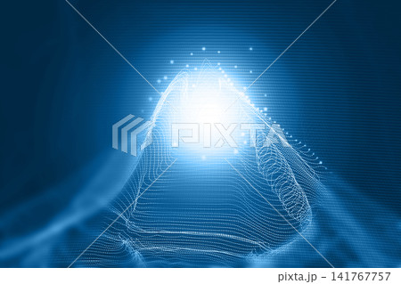 Futuristic dots and lines with binary streams Futuristic dots and lines with binary streams 141767757