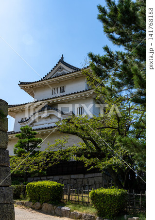 青空の下にそびえる現存十二天守の一つ、香川県・丸亀城天守 青空の下にそびえる現存十二天守の一つ、香川県・丸亀城天守 141768188