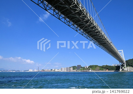 関門橋 北九州市からの風景 関門橋 北九州市からの風景 141769022