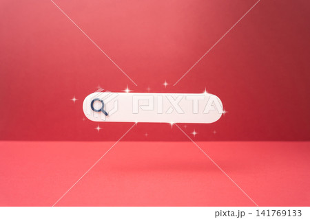Search bar with a red background. Search engines. Ask AI, ask a question. Technologies and information systems. Search bar with a red background. Search engines. Ask AI, ask a question. Technologies and information systems. 141769133