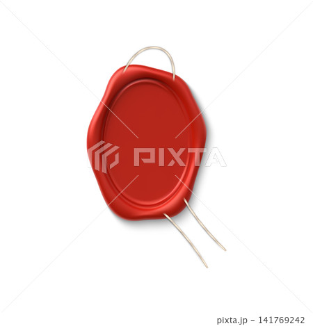 Glossy red wax seal with string isolated vector element Glossy red wax seal with string isolated vector element 141769242